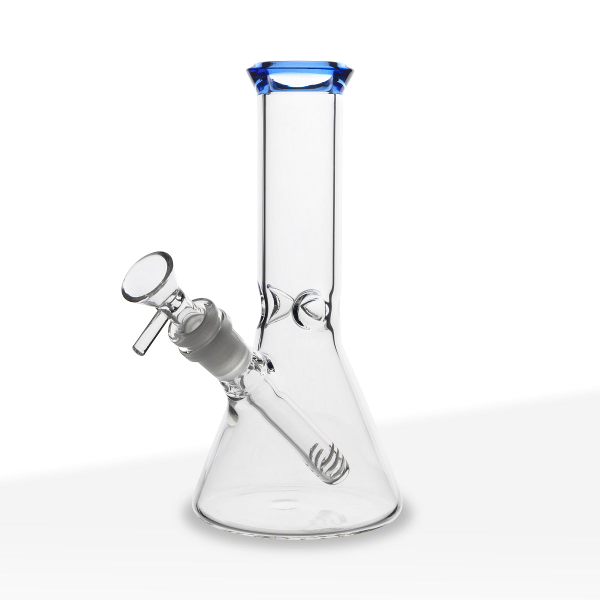 Water Pipe 4mm Color Trim Beaker Bong 8.5" - Boro Glass - by Bio