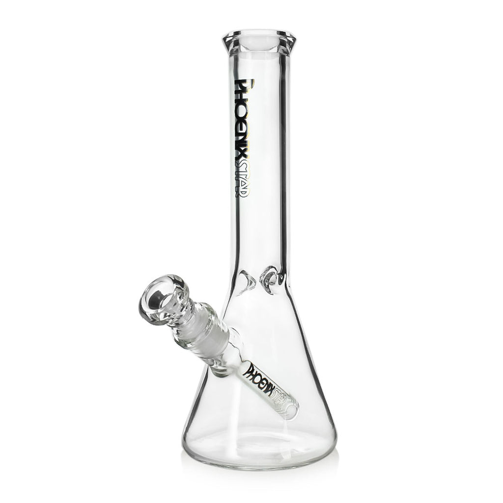 10-inch Phoenix Star black thick glass beaker bong available at Fat Ass Glass