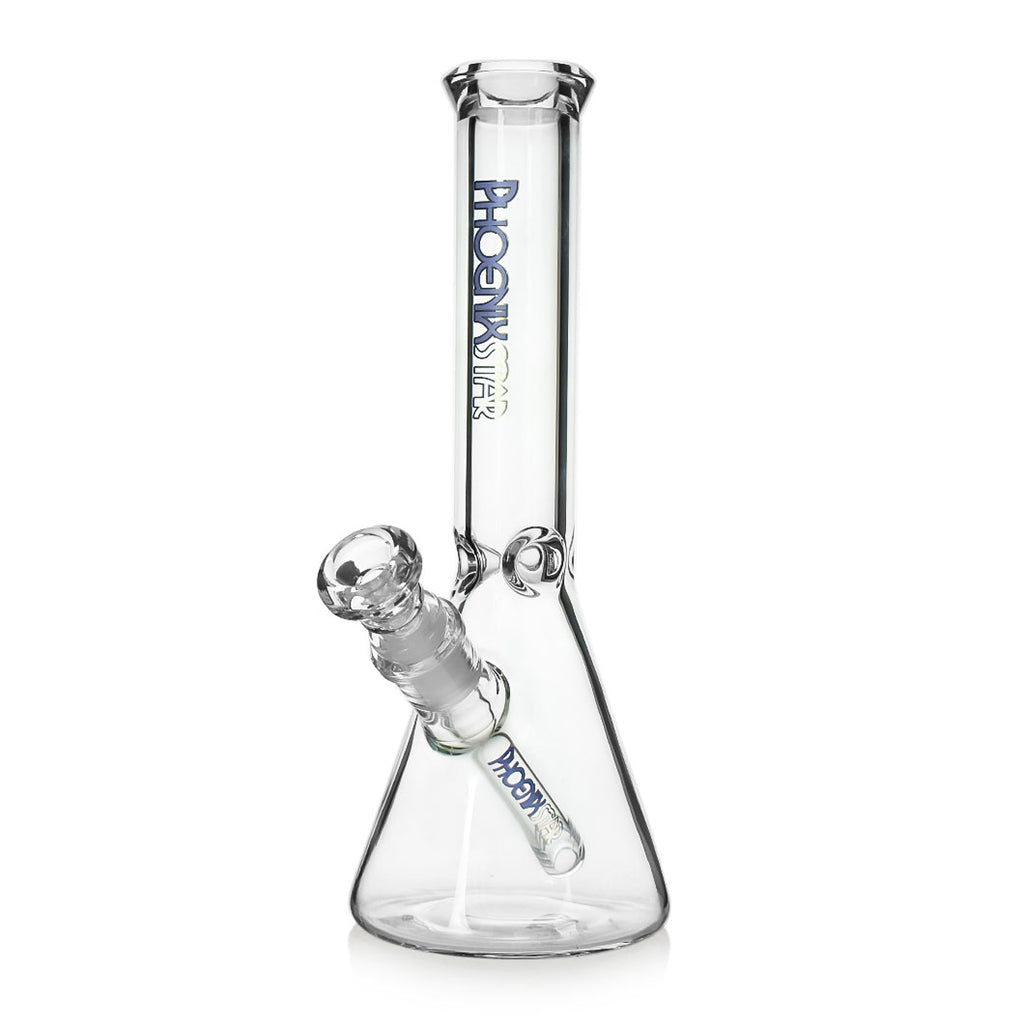 10-inch Phoenix Star blue thick glass beaker bong available at Fat Ass Glass