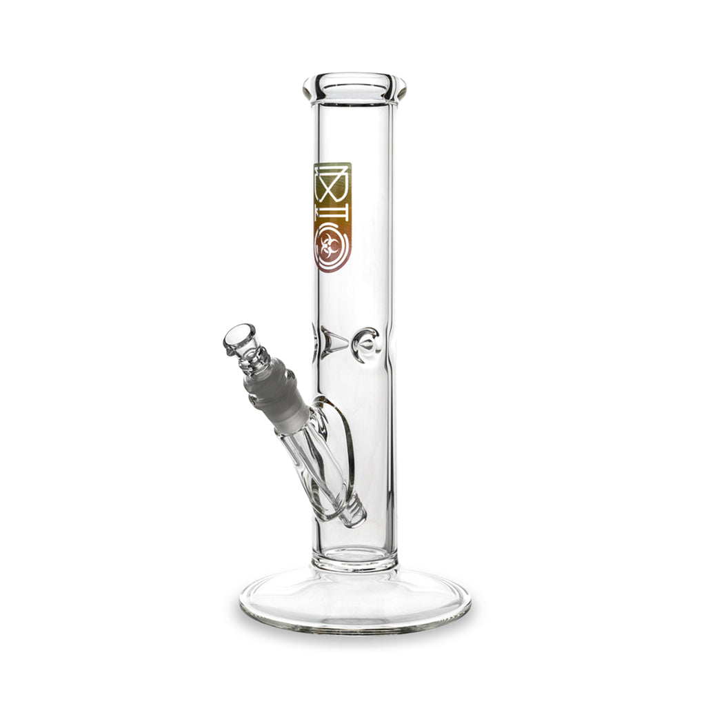 12Inch BIO Glass Classic Straight Rasta Waterpipe Bong - Fat Ass Glass