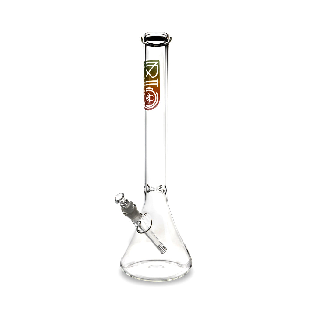 18 Inch Bio Glass Rasta Classic Beaker Waterpipe Bong Bowl & Joint View - FGC