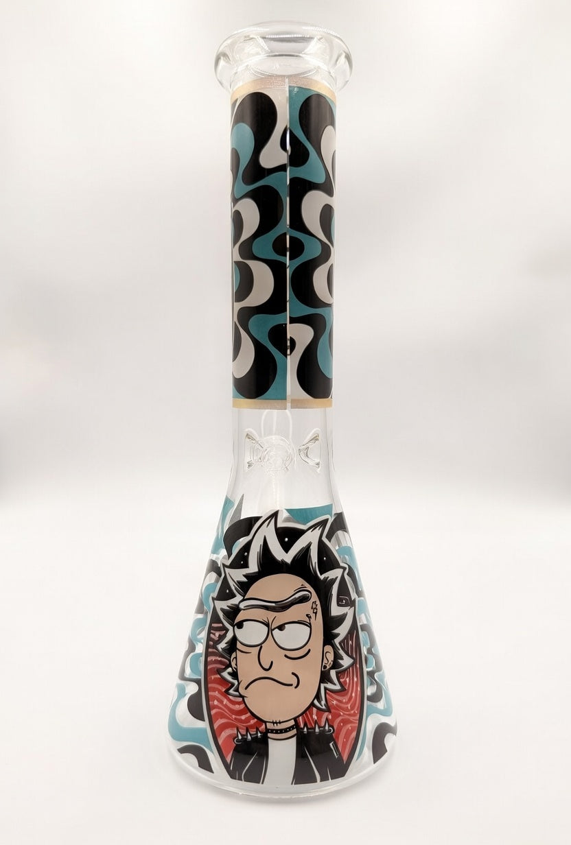 8" R & M Themed Beaker Bong