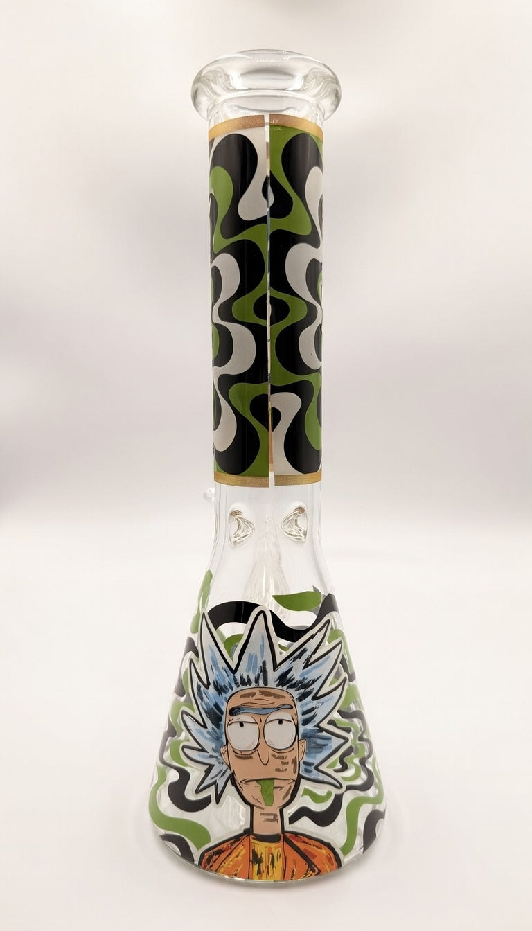 8" R & M Themed Beaker Bong
