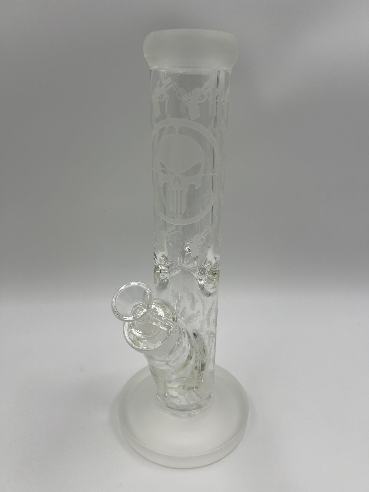 12" Skull & Gun Sandblasted Theme Straight Tube