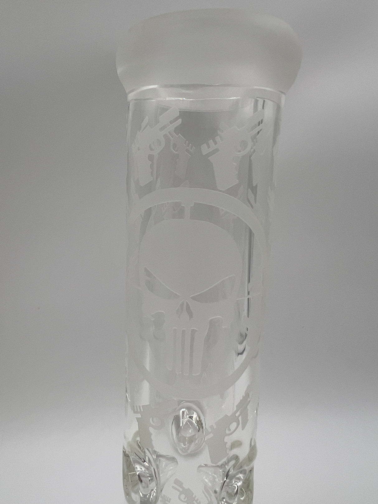 12" Skull & Gun Sandblasted Theme Straight Tube