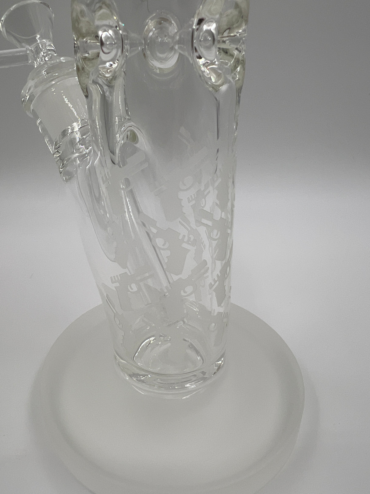 12" Skull & Gun Sandblasted Theme Straight Tube