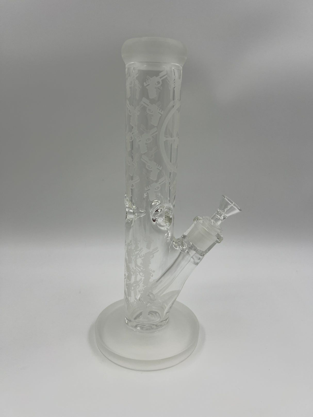 12" Skull & Gun Sandblasted Theme Straight Tube