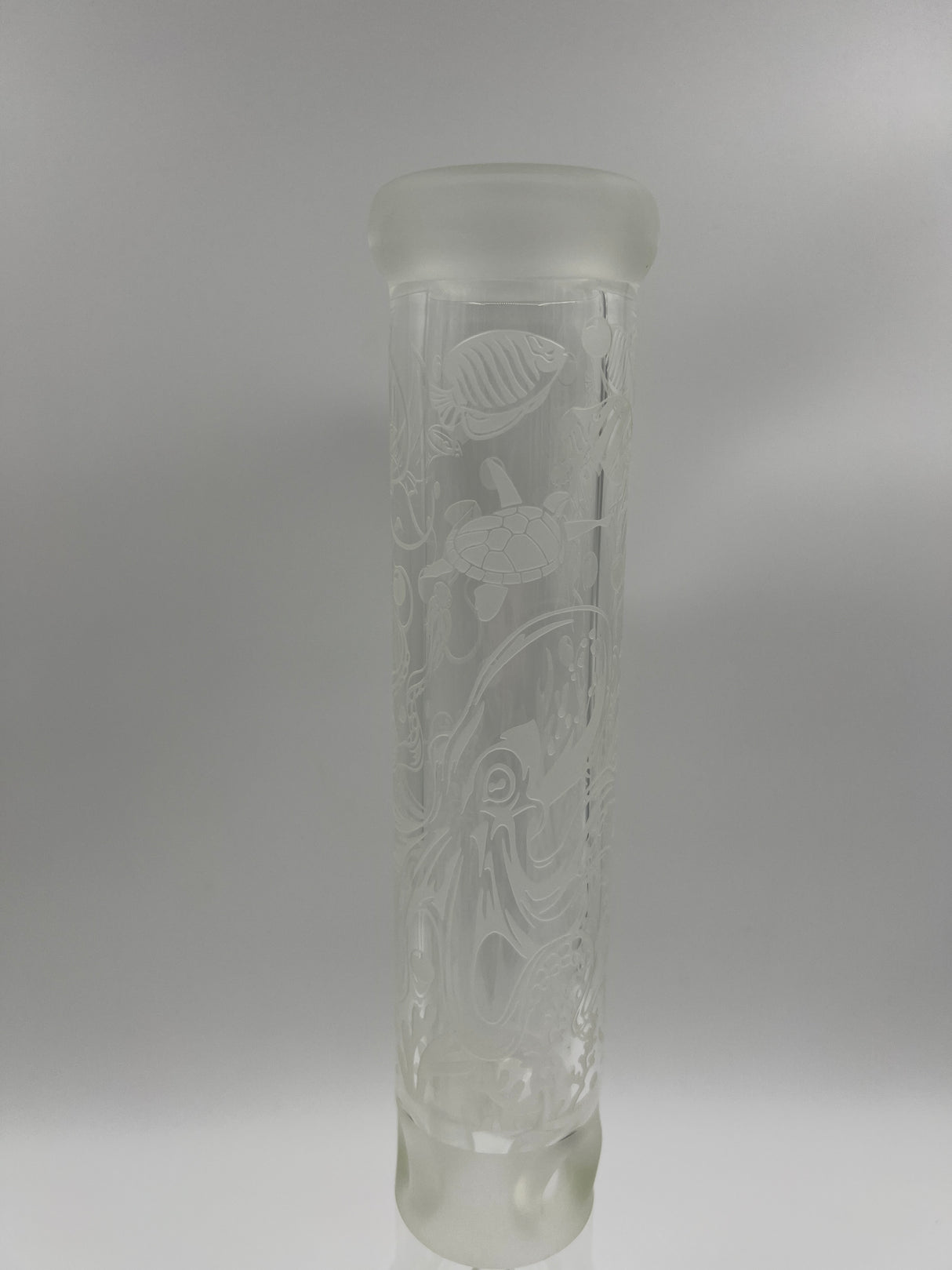15" Milkyway Glass Sea Themed Sandblasted Beaker Bong with Pyramid Percolator