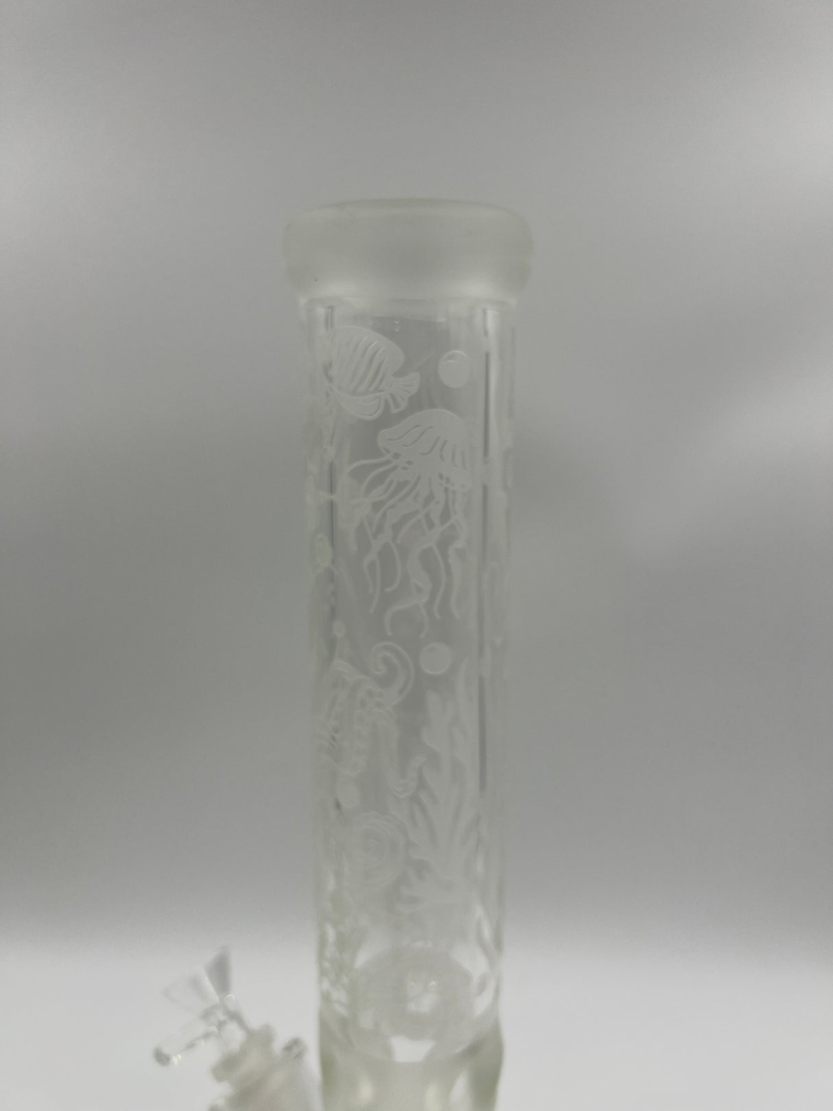 15" Milkyway Glass Sea Themed Sandblasted Beaker Bong with Pyramid Percolator