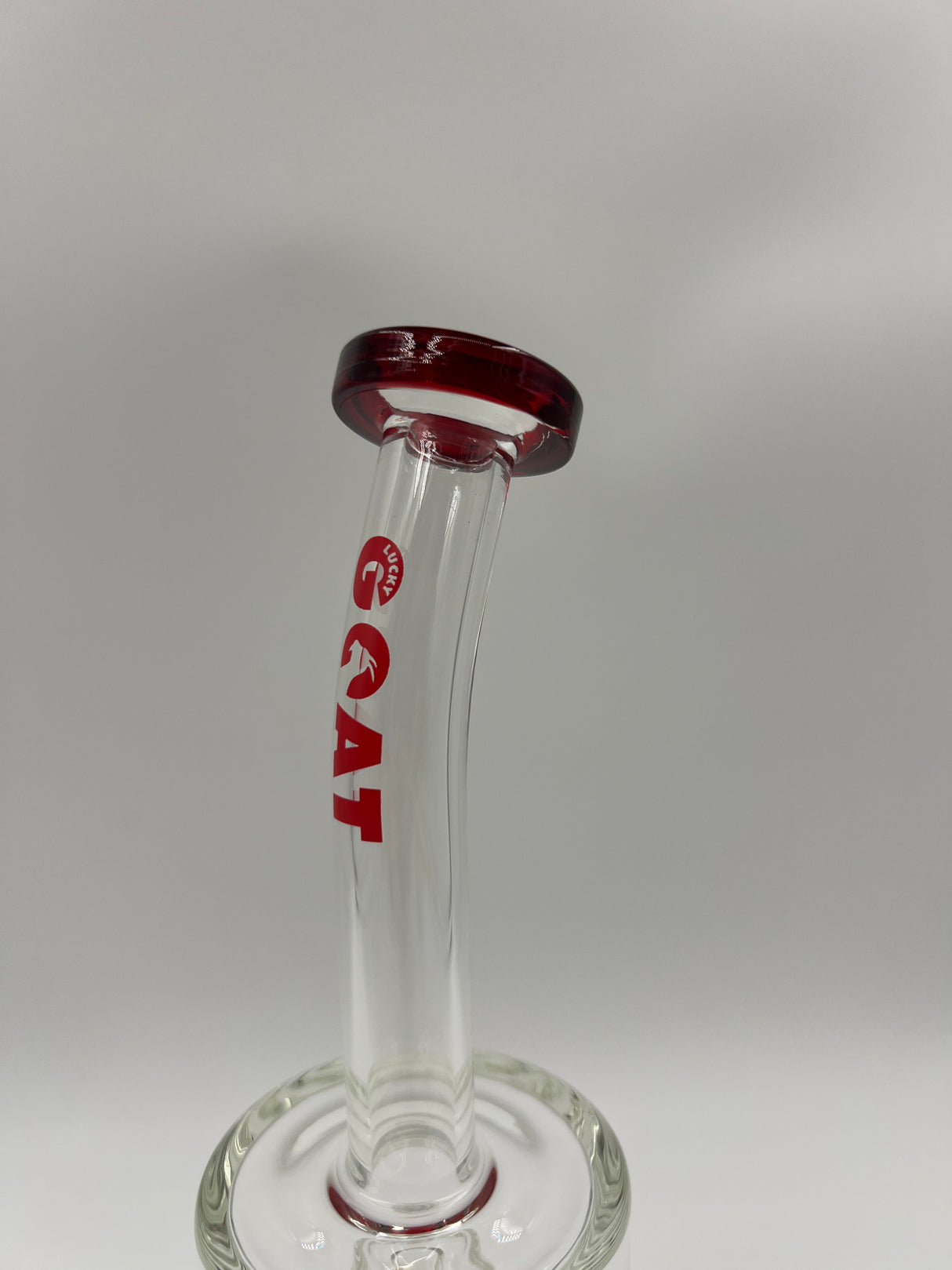 11" Red Lipped UFO to Tree Arm Lucky Goat Glass Bent Neck