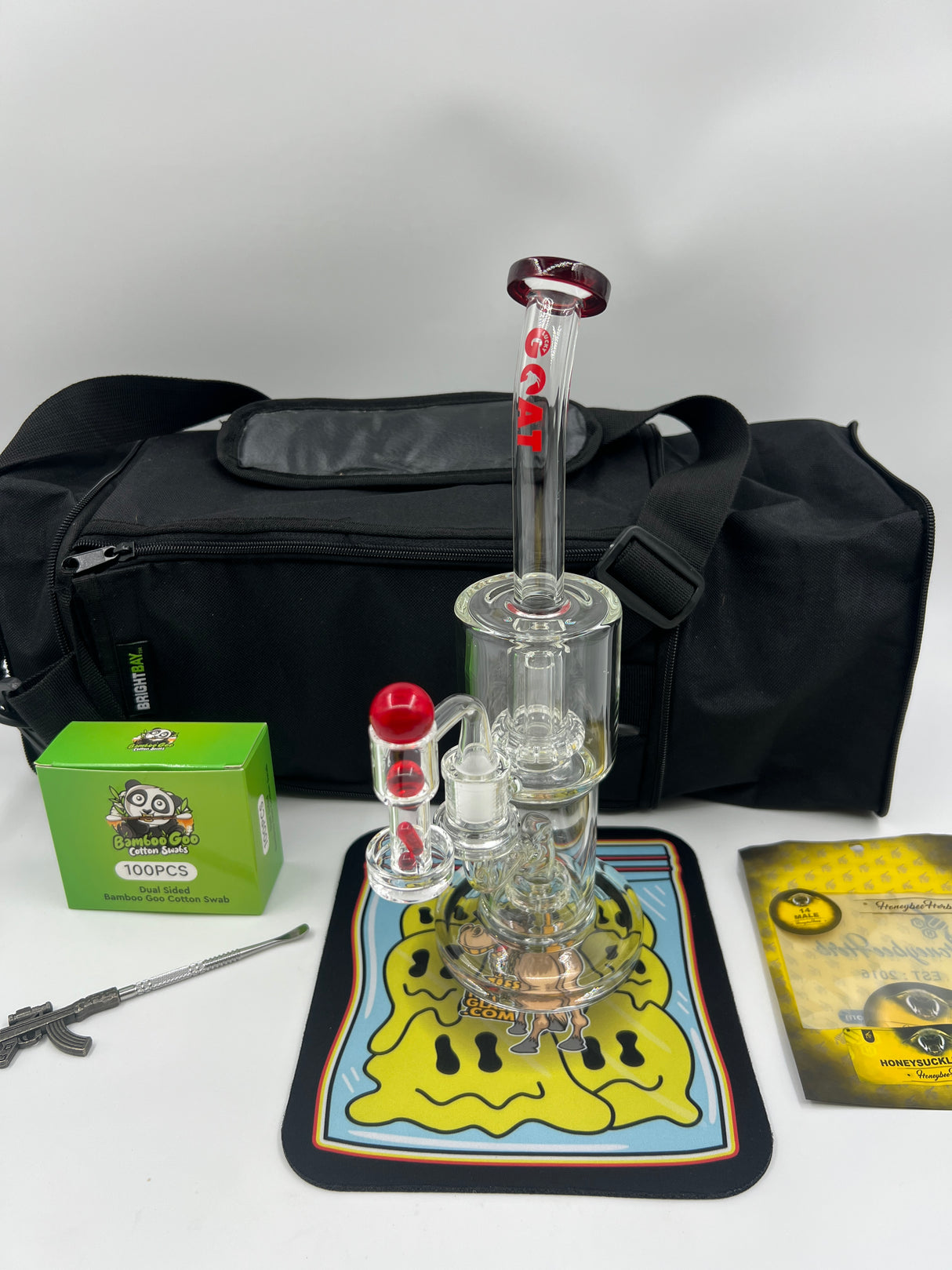 11.5" Lucky Goat Glass x Honyebee Herb Bundle Set