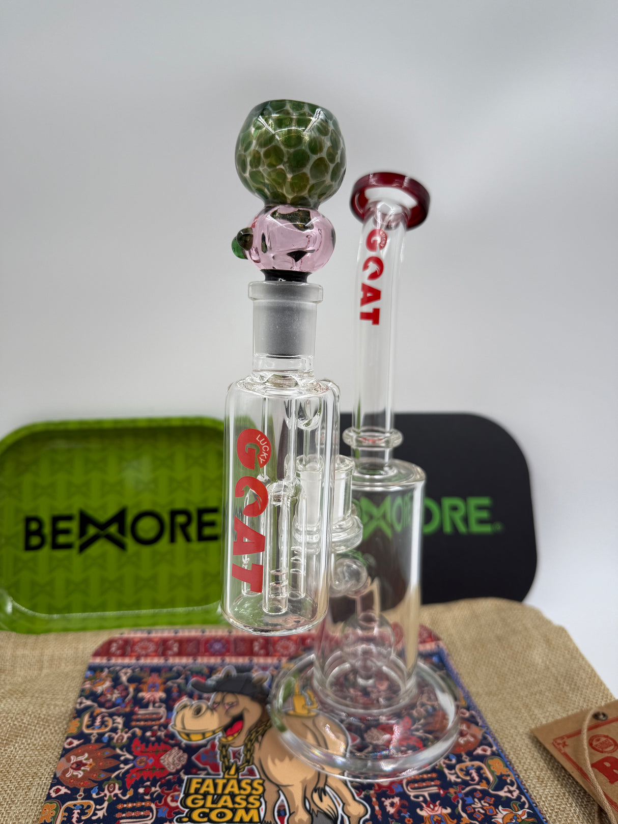 10" Lucky Goat Glass Ash Catcher Bundle
