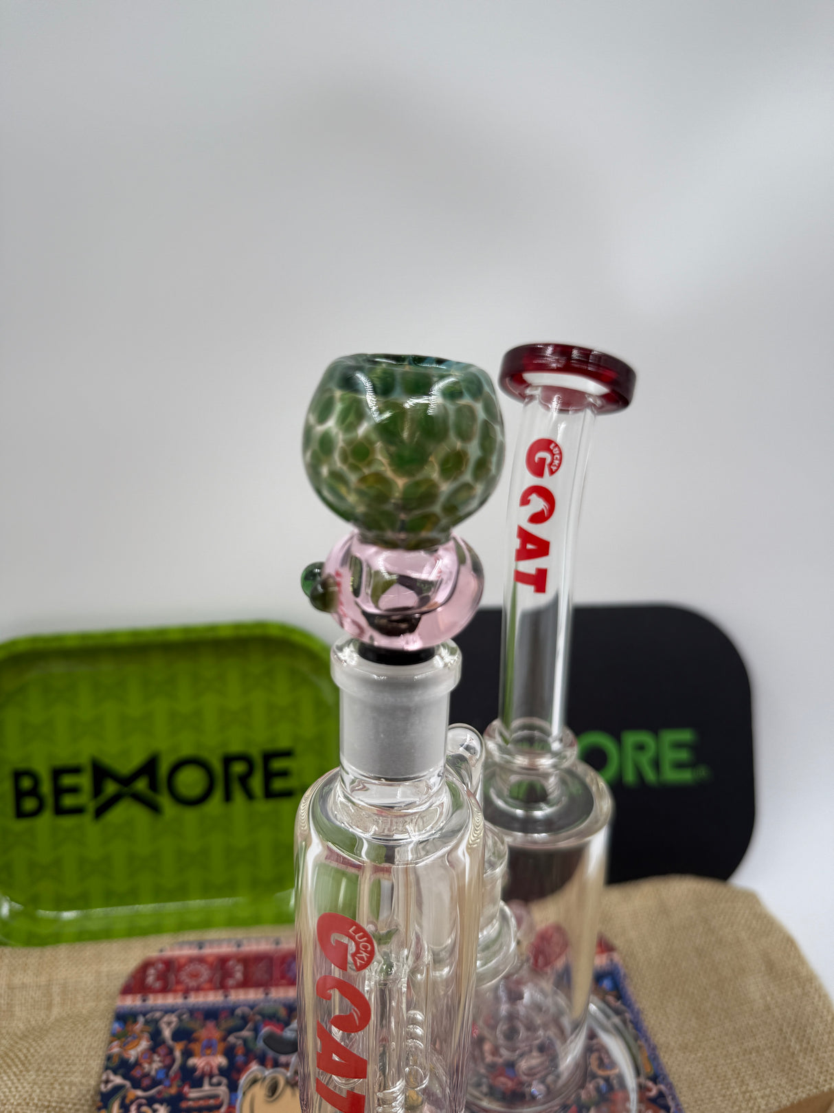 10" Lucky Goat Glass Ash Catcher Bundle