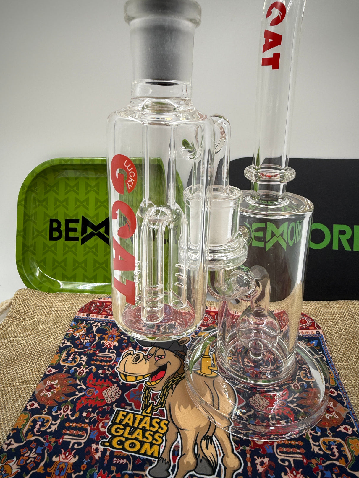 10" Lucky Goat Glass Ash Catcher Bundle