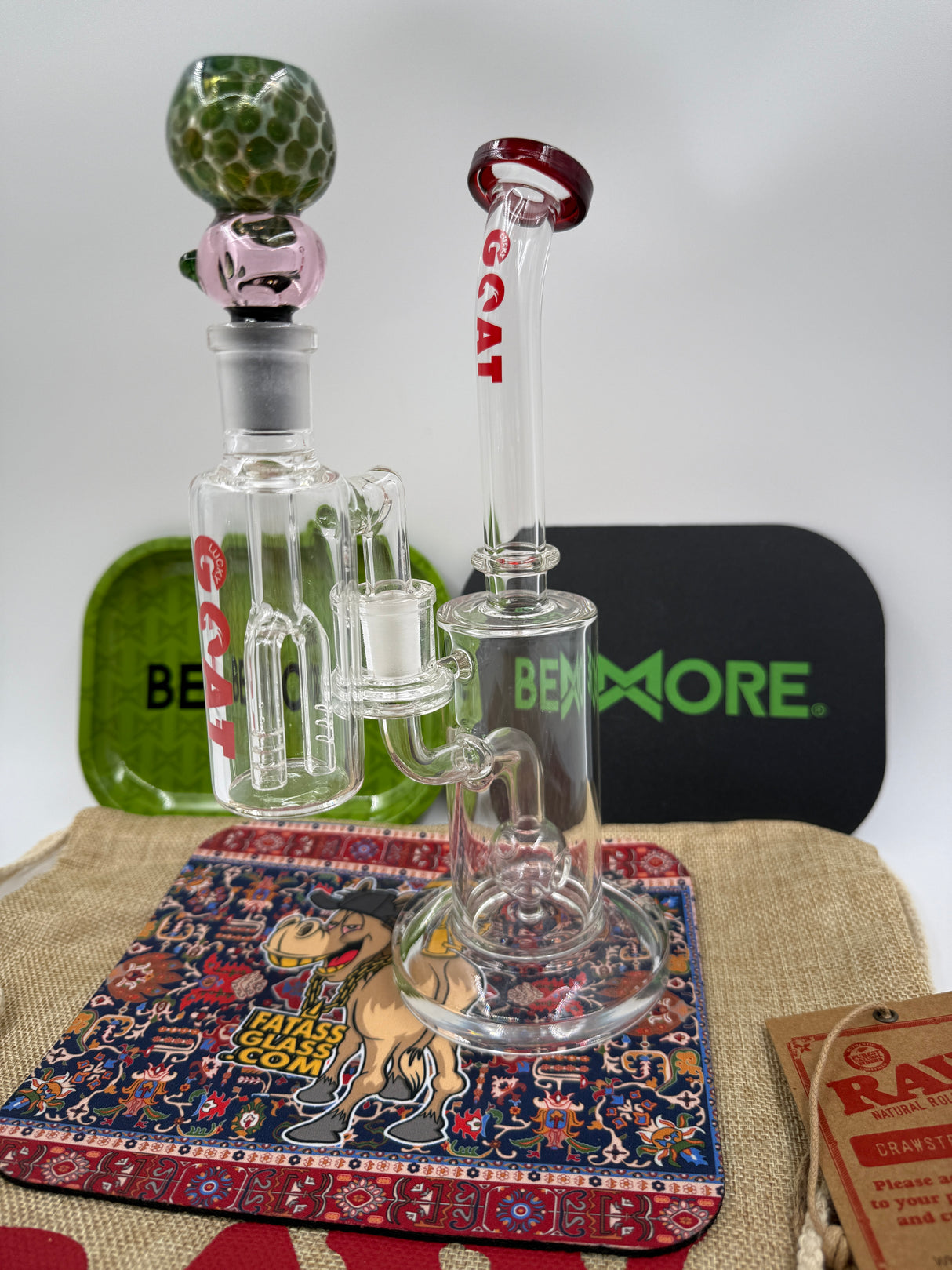 10" Lucky Goat Glass Ash Catcher Bundle