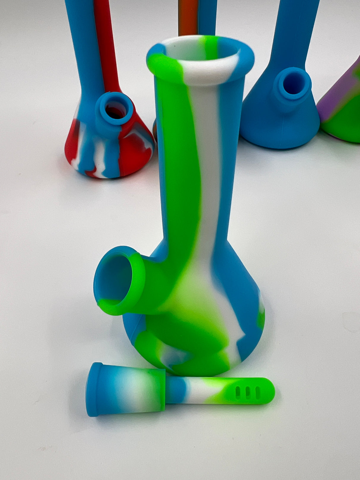 5" Pocket Bong Silicone w. Removable Downstem & Glass Slide