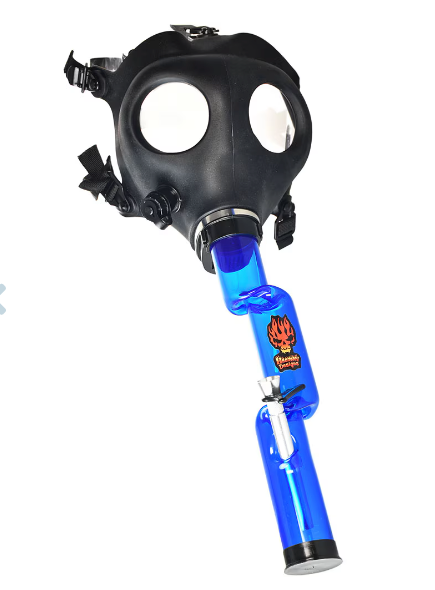 Headway Gas Mask & Acrylic Water Pipe Combo | 9" to 13" | Styles & Colors Vary