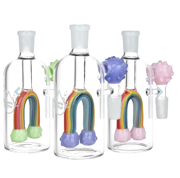 Pulsar Chasing Rainbow Glass Ash Catcher | 5" | 14mm | 90D | Colors Vary