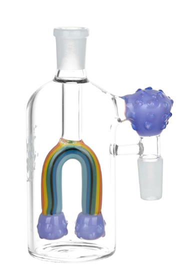 Pulsar Chasing Rainbow Glass Ash Catcher | 5" | 14mm | 90D | Colors Vary