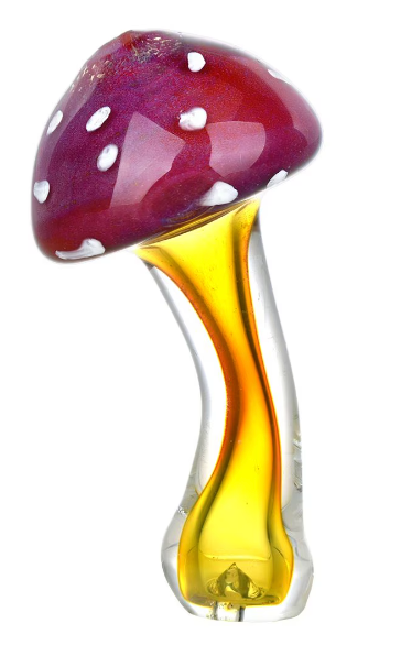 Amanita Mushroom Fumed Glass Hand Pipe | 4.75"