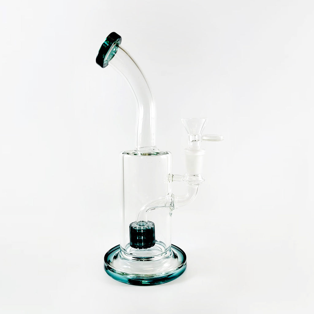 BENT NECK DAB RIG WITH DRUM PERCOLATOR