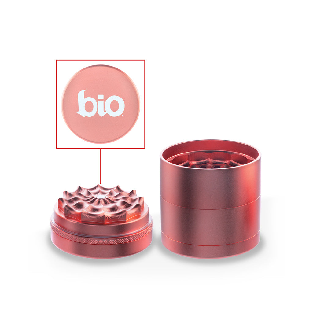 BIO 2.5-Inch 5-Piece Aluminum Web Toothless Grinder In Pink With Magnetic Lid – FGC