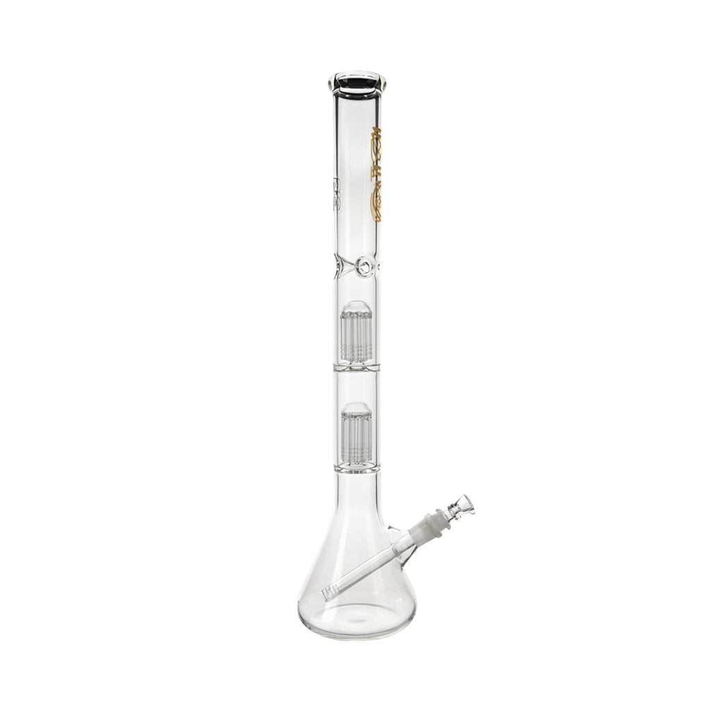 BIO GLASS DOUBLE CHAMBER 10 ARM TREE PERCOLATOR BEAKER WATER PIPE