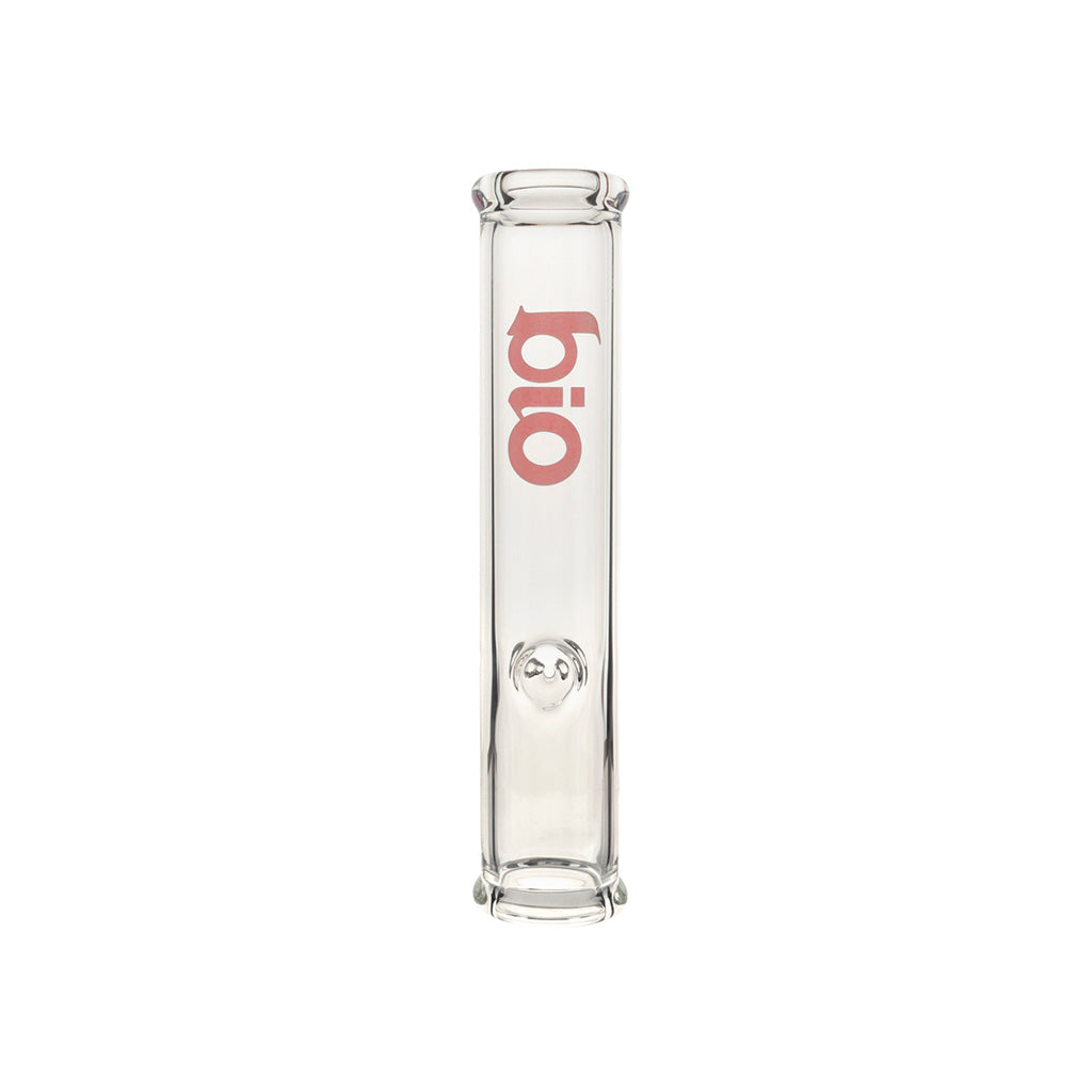 11-Inch BIO Steamroller Red Glass Pipe Front View with Red Logo At Fat Ass Glass