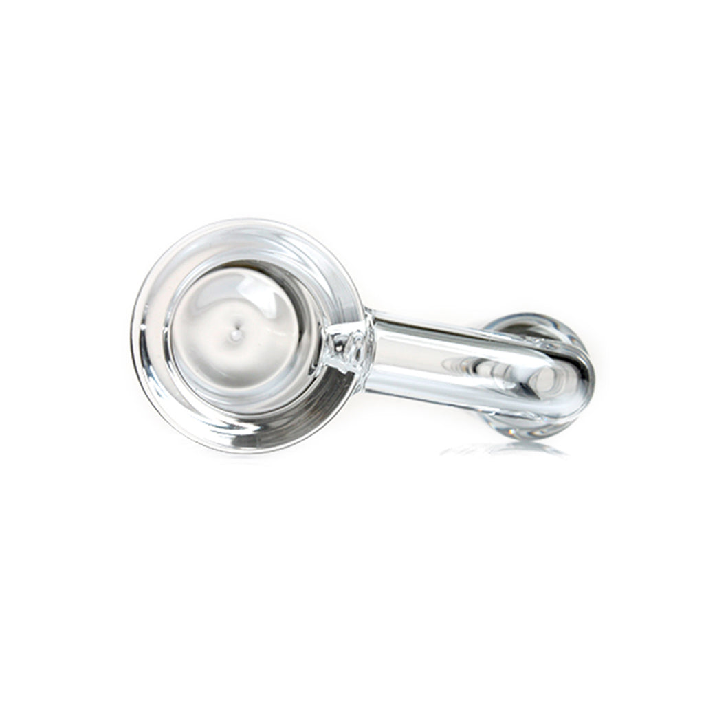 Durable thick quartz banger standing upright, clear glass replacement nail designed for dab rigs and sold online by Fat Ass Glass