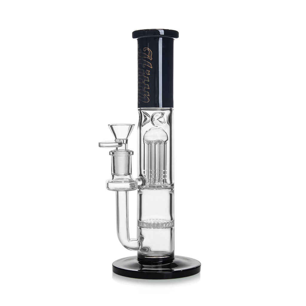 HITTN HONEYCOMB WITH 6-ARM TREE PERC STRAIGHT TUBE BONG