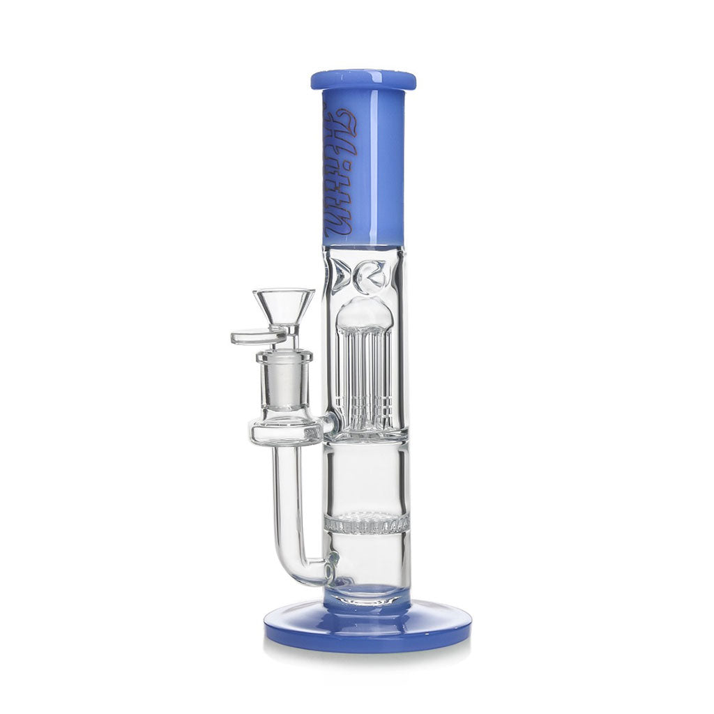 HITTN HONEYCOMB WITH 6-ARM TREE PERC STRAIGHT TUBE BONG