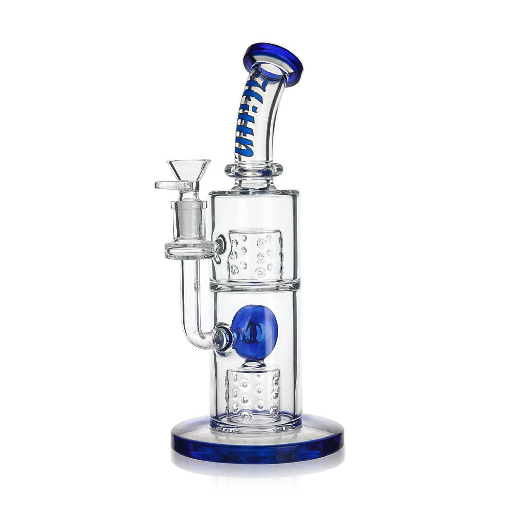 HITTN SLITTED CYLINDRICAL BARREL PERC & ROUND MILL CHAMBER BONG