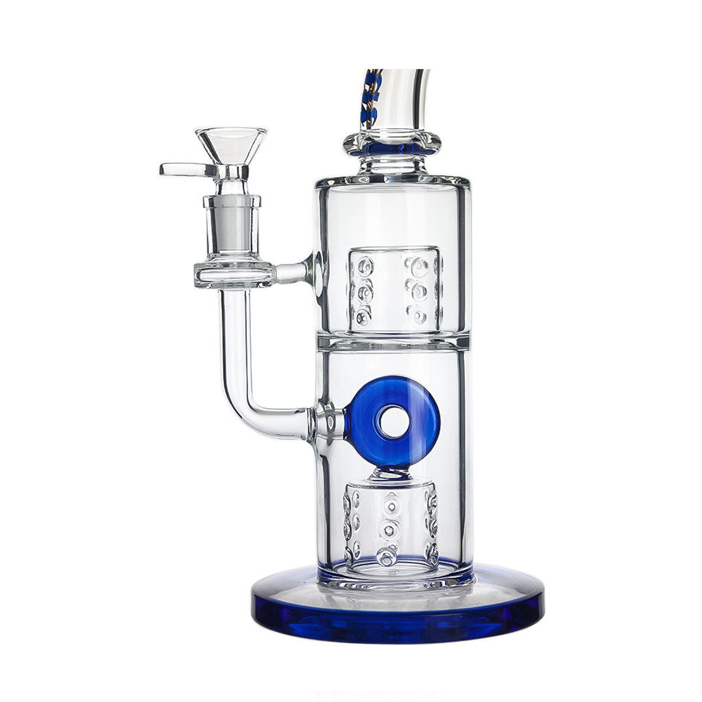HITTN SLITTED CYLINDRICAL BARREL PERC & ROUND MILL CHAMBER BONG