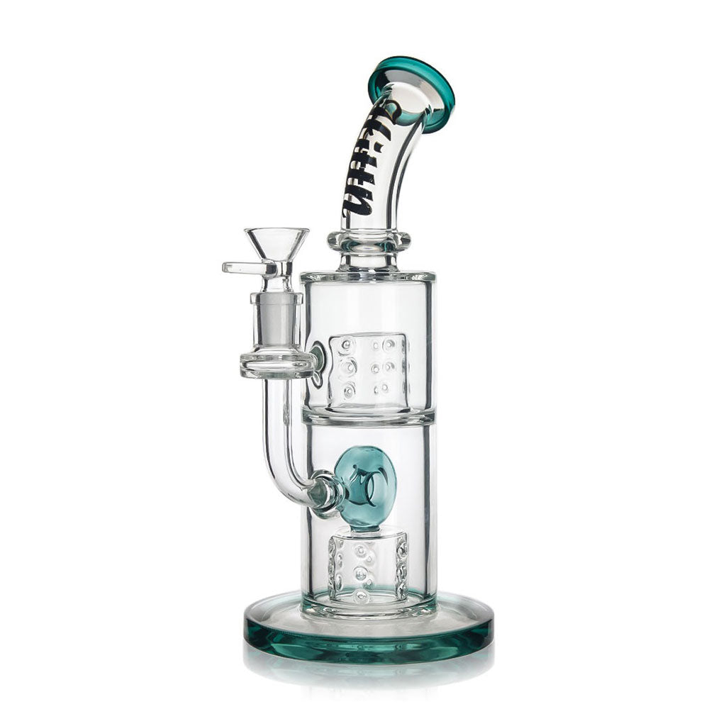 HITTN SLITTED CYLINDRICAL BARREL PERC & ROUND MILL CHAMBER BONG