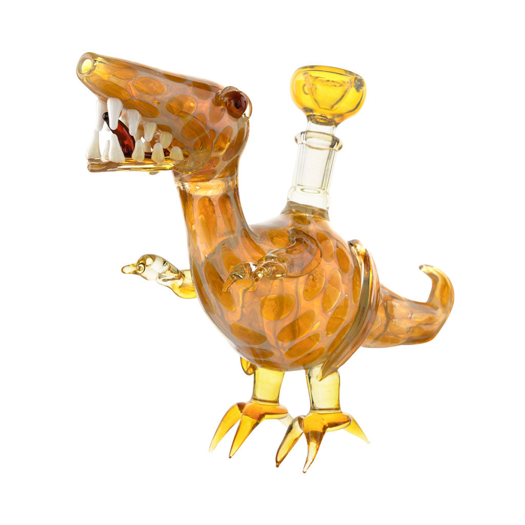 HONEY COMB DINOSAUR GLASS WATER PIPE