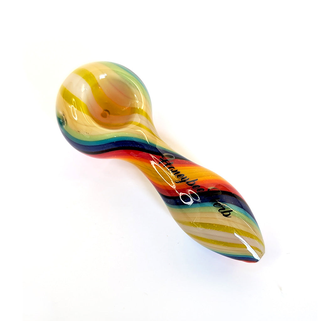 Vibrant Linework Twist Spoon Pipe