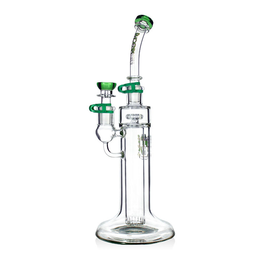 Order Phoenix Star double showerhead bong 13.5 inch green online