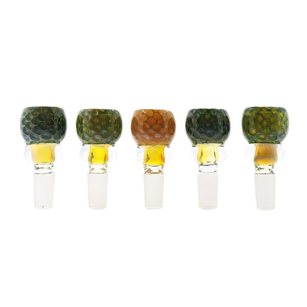 5 Colors Pastel Fumed Honeycomb Bong Bowl Slides - FGC