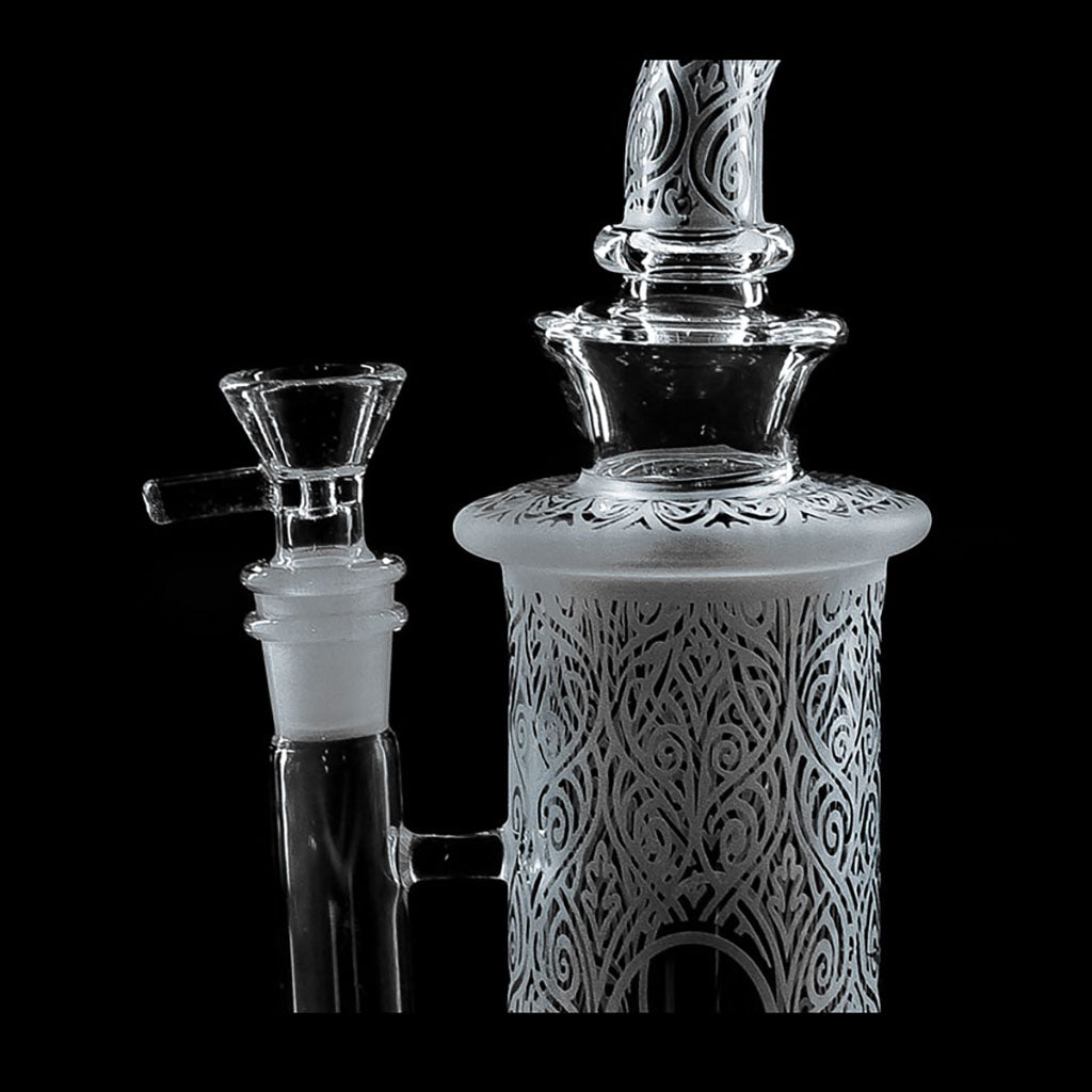 Buy sandblasted bent neck bong Phoenix Glass chamber detail online