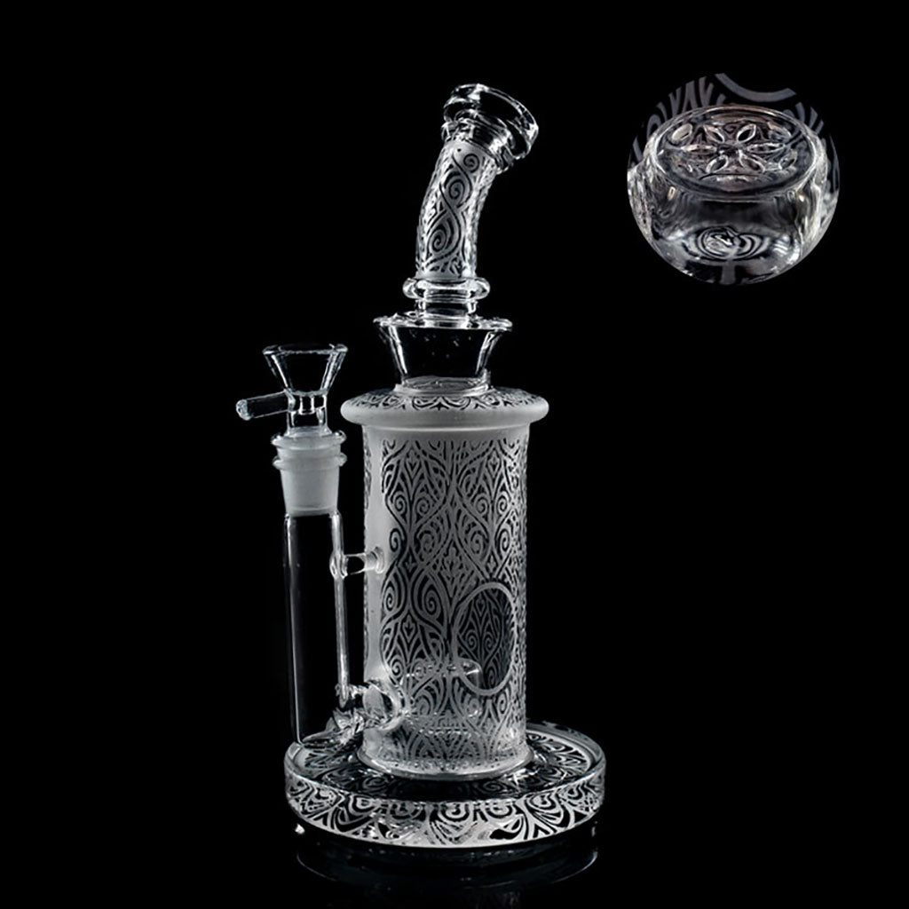 Buy 9 inch sandblasted bent neck bong by Phoenix Glass at Fat Ass Glass