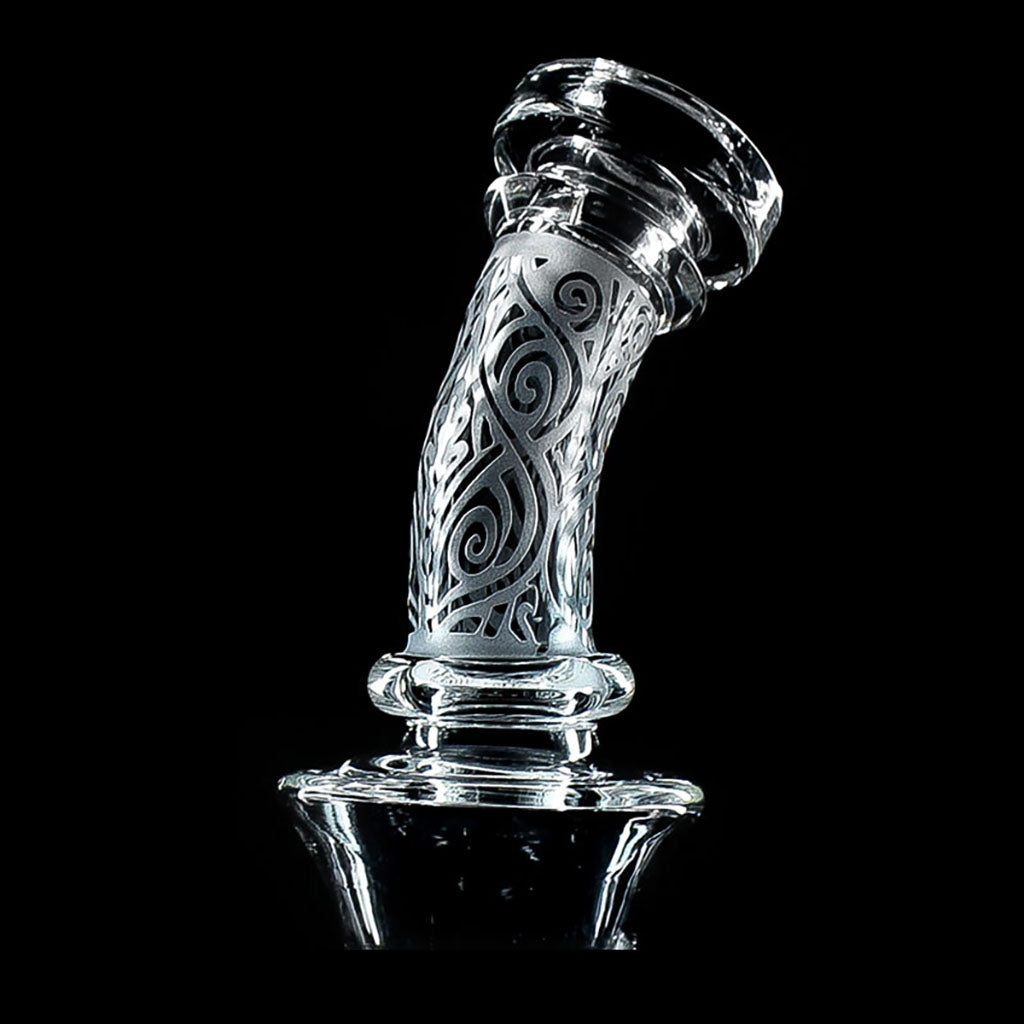 Shop sandblasted bent neck bong Phoenix Glass neck detail best price