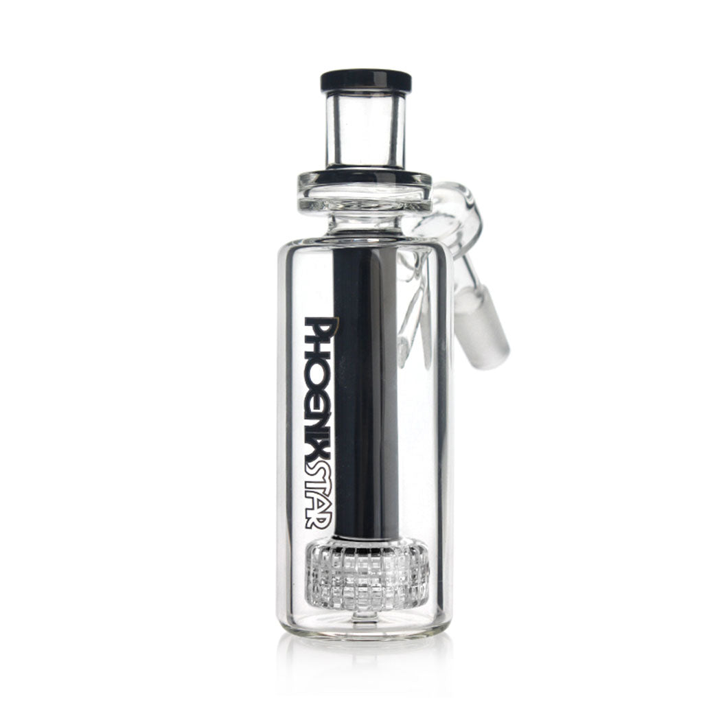 Black Phoenix Star matrix perc ash catcher with 14mm female to male joint and 45 degree angle.