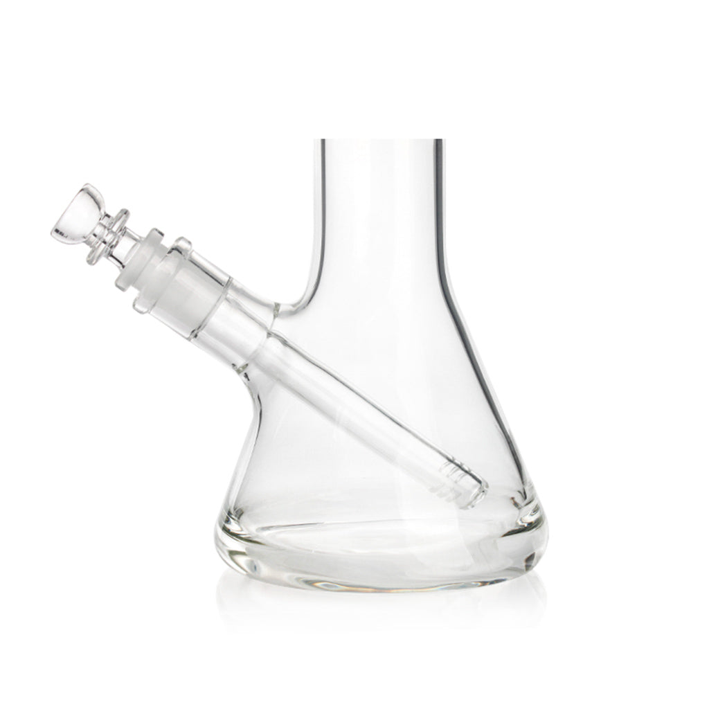 Closeup of Phoenix Star 16.5 inch glass bong base and downstem