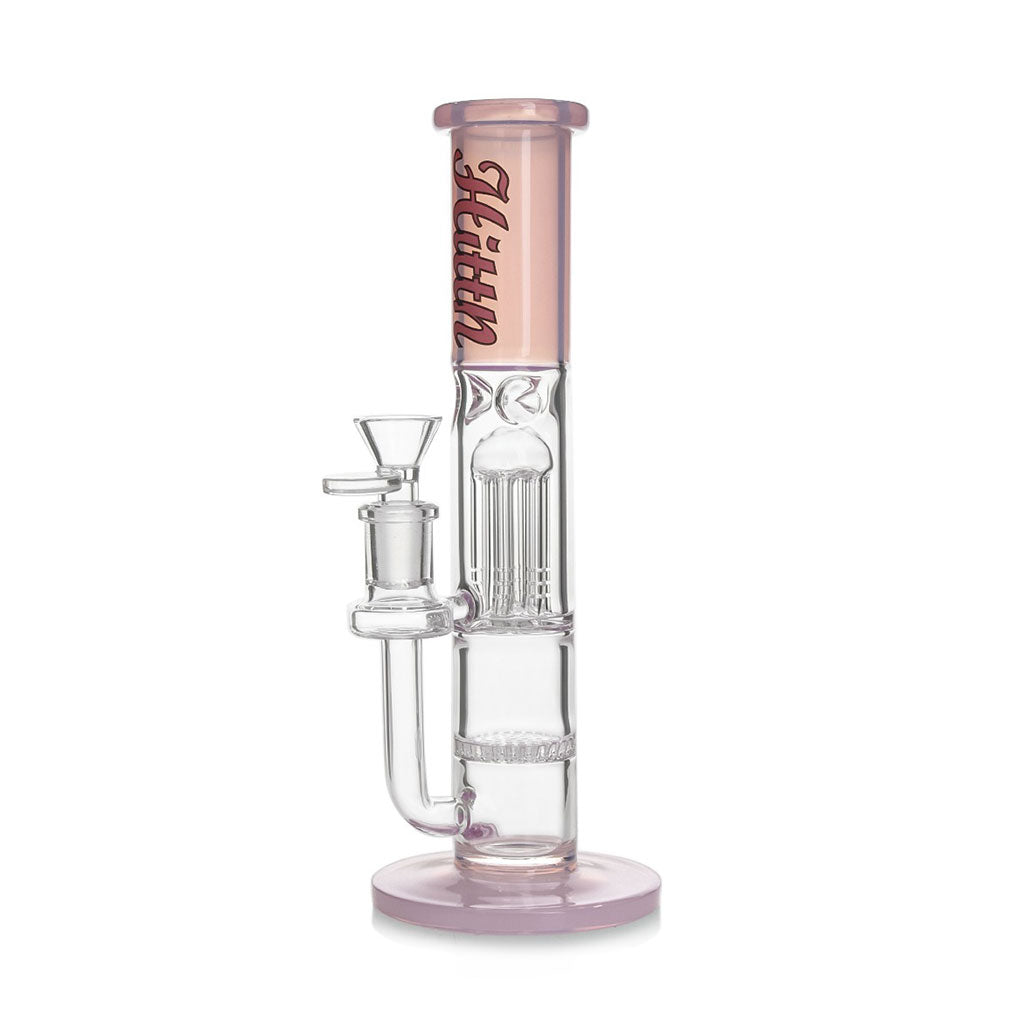 HITTN HONEYCOMB WITH 6-ARM TREE PERC STRAIGHT TUBE BONG