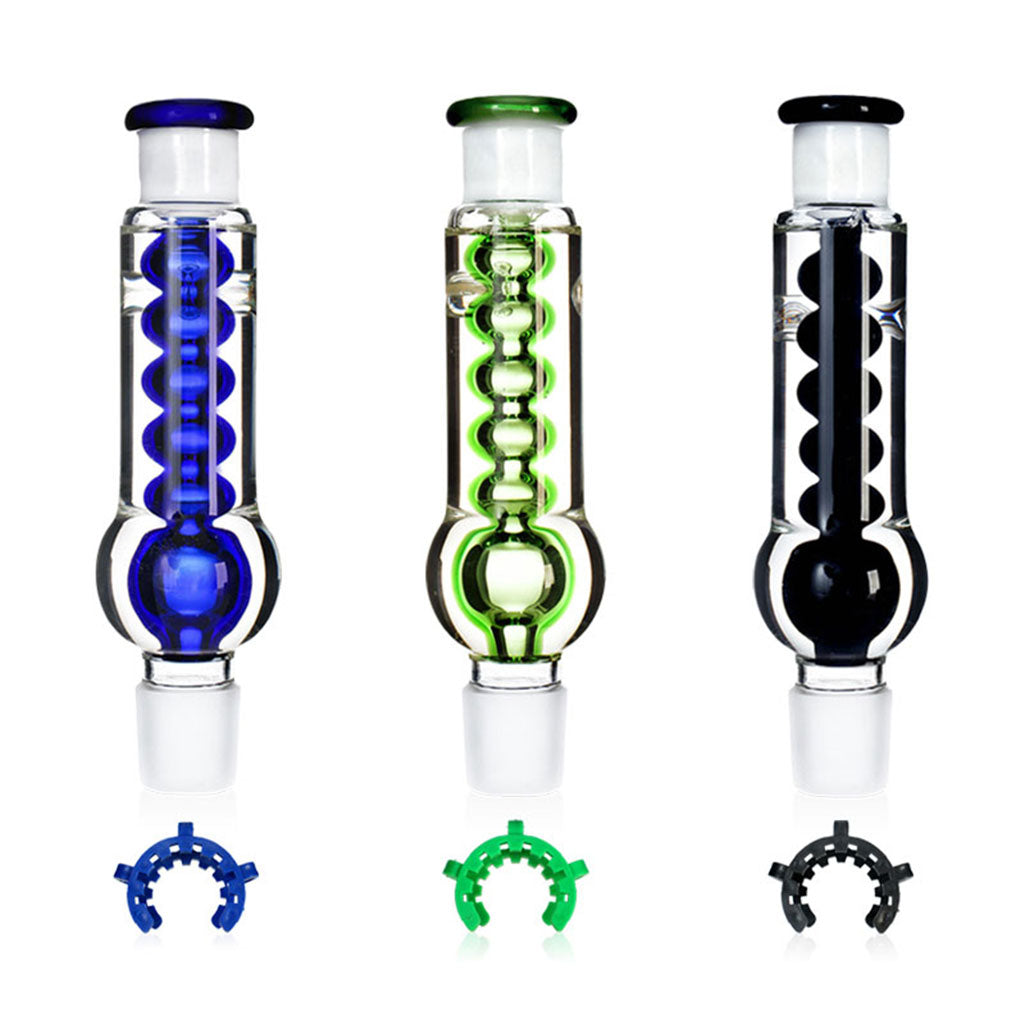 Replacement tops for freezable coil with 34mm standard joints in blue, green, and black with matching joint clips