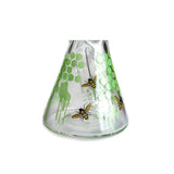 The beaker base of the 10-inch green honeybee decals glass bong