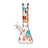 Full view of the 10-inch Hello Kitty beaker bong with colorful floral decals and a clear glass bowl.