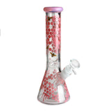 10-Inch pink honeybee decals glass beaker bong neck details