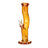 12-inch Metallic Terminator Hydrus bong in amber with a curved swan neck and removable downstem on a round base