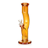 12-inch Metallic Terminator Hydrus bong in amber with a curved swan neck and removable downstem on a round base